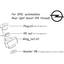 Opel Arka Işık Montaj Aparatı (M5 Diş)