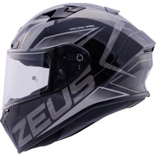 Zeus ZS-826 Pearl Black Silver Bk3 Kapalı Kask (Pinlock Dahil)