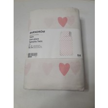 Str Store Barndröm Nevresim ve Yastık Kılıfı, 150X200/50X60 Cm, Kalp Desenli Beyaz/pembe