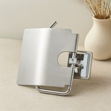 Efnaz Style Geniş Kapaklı Metal Wc Kağıtlığı (Yapışkanlı Montaj)