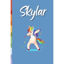 Toptan Budur Skylar (6x9 Journal): Lined Dabbing Unicorn Themed Writing Notebook With Personalized Name; 120 Page