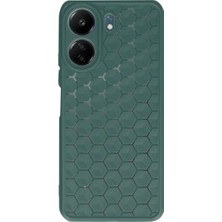 Toptan Budur Xiaomi Redmi 13C Kılıf Petek Silikon Kapak - Koyu Yeşil
