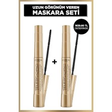 Toptan Budur Siyah Telescopic Maskara 2'li Set