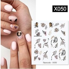 Toptan Budur Su Transferli Nail Art Sticker X050 (50127-8) 3910