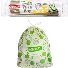 Toptan Budur Ekstra Güçlü Limon Kokulu Büzgülü Orta Boy Çöp Poşeti 15'li