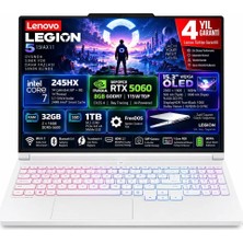 Lenovo Legion 5 15IAX11 Intel Core 7 245HX 32GB 1tb SSD Rtx 5060 8gb (115W) 15.3" Wqxga (2560X1600) OLED 165Hz Freedos Taşınabilir Bilgisayar 83VK005NTR