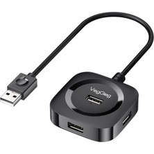 Toptan Budur 4 Portlu USB 2.0 Çoklayıcı Hub, Siyah