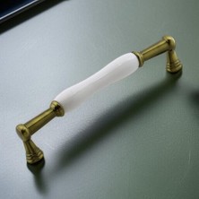 Toptan Budur Porselen Antik Sarı Kulp 160 Mm, Mobilya Çekmece ve Mutfak Dolabı Kapak Kulpu
