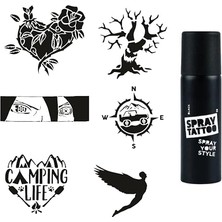 Toptan Budur Kamp ve Doğa Spray Tattoo Geçici Dövme Yapma Seti Sprey Dövme Kiti