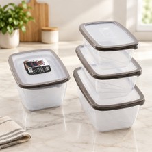 Str Store Sızdırmaz Şeffaf Saklama Kabı 3 Parça