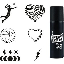 Toptan Budur Voleybol Aşkı Temalı Dark Sprey Geçici Dövme Kiti