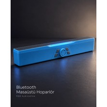 MiraLive Döner Kontrol Düğmeli Bluetooth 5.4 Kablosuz Hoparlör 6 W Rgb Işıklı Mavi