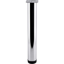 Toptan Budur 71 cm Gümüş Metal Dayanıklı Tombul Krom Sehpa Masa Ayağı Tekli Mobilya Destek Yükseltici Aya