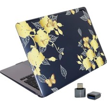 Toptan Budur Huawei Matebook D14 Uyumlu Kristal Parlak Çiçek Desenli Sert Kılıf, Ince Hafif Şeffaf Koruma,