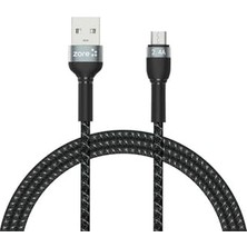 Toptan Budur Siyah Shira Serisi Micro USB Kablo 1 Metre