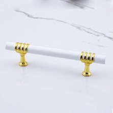 Toptan Budur Eylül Mobilya Mutfak Dolabı Çekmece Dolap Kulpları Kapak Kulpu Kulbu Beyaz Altın 96 mm Metal Ku