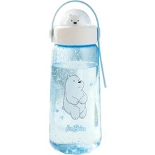 Toptan Budur We Bare Bears Lisanslı Figürlü Plastik Şişe (600 Ml) - Kutup Ayısı