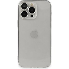 Toptan Budur Apple iPhone 13 Pro Max Kılıf Luko Lens Silikon - Gümüş