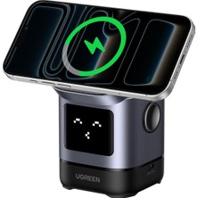 Str Store Uno Qi2 20W 2'si 1 Arada Kablosuz Şarj Cihazı 15W iPhone + Airpods 5W Siyah