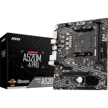Str Store A520M-A Pro Am4 Ddr4 Bellek 4600(OC) DVI HDMI M.2 Usb3.2 Matx