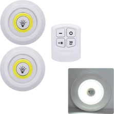 Str Store LED Lamba 3'lü Uzaktan Kumandalı Yapışkanlı