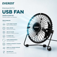 Str Store USB Şarjlı - Metal Gövde 14.5X7.5X15CM Mini Masaüstü Fan - Vantilatör EFN-482
