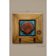 Toprakana Art toprakanaart İstiridye, Deniz Kabuğu Anahtarlık Duvar Panosu  Askılık Tablo 15×15×2 (cm)