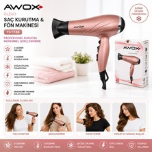 Str Store Awox Gleao Rose-Gold Saç Kurutma - Fön Makinesi Soğuk Üfleme 2 Kademe Fan - 3 Kademe Sıcaklık 2000W