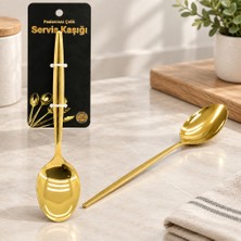 Universal Metal Altın Servis Kaşığı 27 cm