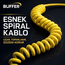 Str Store 4'ü 1 Arada Esnek Spiral Hızlı Şarj Kablosu, Araç Içi Yaylı Kablo, Type-C ve Lightning Uyumlu Çoklu Şarj Kablosu