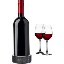 Str Store Black Marble Wine Stand, 5 x 5 x 2 Inç