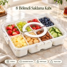 Tilbe Home 8 Bölmeli Plastik Saklama Kabı 3 lt Kapasite Sızdırmaz Tasarım ile Kahvaltılık ve Atıştırmalık Organizer