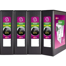Str Store Durable Şeffaf Dosya, 4'lü Paket, Siyah