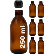Str Store Amber Ecza Şişesi, 250 Ml, Kahverengi Cam, Plastik Contalı Kilit Kapak, Hava ve Sıvı Sızdırmaz, 28MM Ağız Çaplı, Parfüm Demlemek Için Uygun, 6 Adet (250, Siyah Kapak)