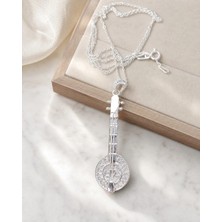 Arvenia Silver Saz Bağlama Figürlü Müzik Aleti Telkari Kadın 925 Ayar Gümüş Kolye