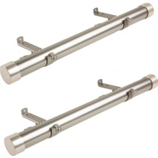 Str Store 3,8 cm Yan Perde Çubuğu, 30,48-50,8 cm (2'li Set), Saten Nikel