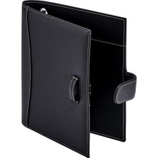 Str Store " Mini Executive Deri Portföy Klasörü, 1" Halka Bağlayıcı ve 250 Sayfalık Kapasite, Not Defterleri ve 5.5" x 8.5" Belgeler, 2 Kalem Döngüsü, Siyah Suni Deri" (98294)