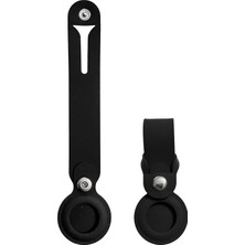 Str Store Airtag ile Uyumlu Silikon Kılıfı A020, Çıt Çıtlı Hızlı ve Güvenli Bağlama ve Açma, Siyah