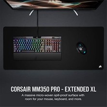 Str Store MM350 Pro Sıçrama Geçirmez Premium Kumaş Oyun Mouse Pad, Alan 93 × 40 Cm, Mikrofiber Kumaş, 4mm Güçlü Yumuşak Kauçuk Konstrüksiyon, Kaymaz Kauçuk Taban, Siyah, Genişletilmiş Xl
