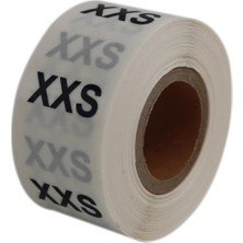Str Store Pp Şeffaf Beden(Size) Etiketi 25MM x 25MM Çap Ruloda 500 Adet (Xx Small)