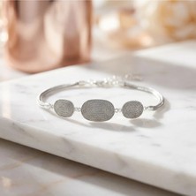 Arvenia Silver Üçlü Oval Motifli Spiral Desenli Kazaz Örgü Kadın 925 Ayar Gümüş Bileklik