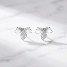 Arvenia Silver Işıltılı Fiyonk Kadın 925 Ayar Gümüş Küpe