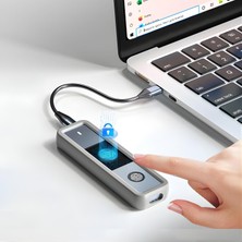Str Store Parmak Izi Şifreleme Özellikli M.2 SSD Kutusu Type-C Alüminyum Harici SSD Enclosure 2230 2242 2280 Uyumlu 1000MB/S Hız Silikon Kılıflı Veri Depolama Kutusu ITH18-U124, Gri