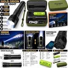 Str Store OR-G647 6000 Lümen Uzun Menzilli Zoomlu LED Şarjlı El Feneri