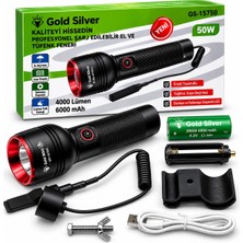 Str Store GS-15750 50W 4000 Lümen Şarjlı Zoomlu Taktik El ve Tüfek Feneri