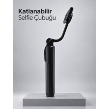 Efnaz Style Uzaktan Fotoğraf Çekimi Için Döndürülebilir Telefon Tutuculu Selfie Çubuğu