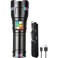 Str Store PS-2003 Ultra Parlak Su Geçirmez Zoomlu Güçlü 200W 30000 Lümen Şarjlı Bekçi Avcı Kamp El Feneri
