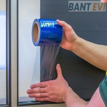 Bant Evi Yüzey Koruma Bandı 50MT Iz Bırakmayan Koruyucu Bant Şeffaf Mavi