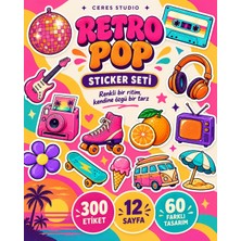 Ceres Studio Retro Pop Renkli Nostaljik Sticker Seti - Defter, Ajanda ve Hediye Süsleme Etiketleri