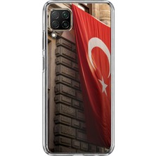 TechTree Huawei P40 Lite Uyumlu Dev Türk Bayrağı Baskılı Silikon Kılıf